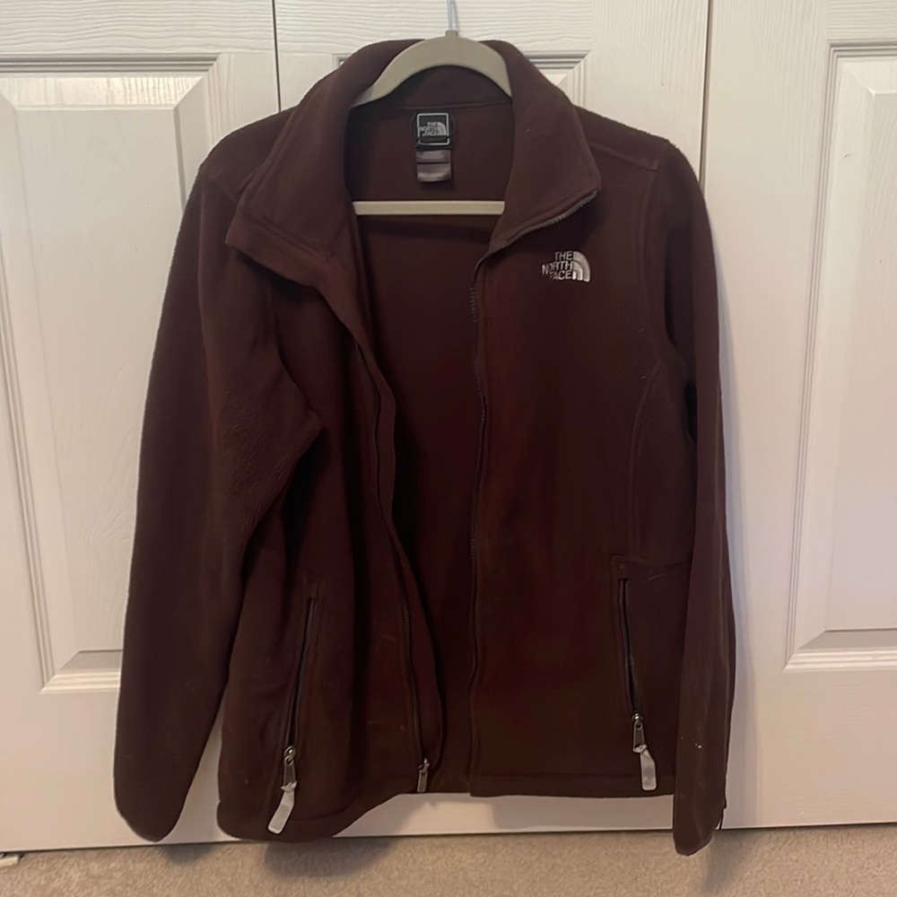 Brown North face flannel size women’s large